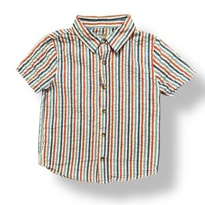 Maximus Rex | Boys Short Sleeve Striped Button Down Shirt (5)